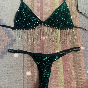 Sequin Burlesque Bikini Set